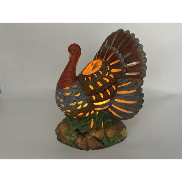 PartyLite 10" Turkey Tea Light Candle Holder Thanksgiving Table Setting wo/ Box - Picture 7 of 10